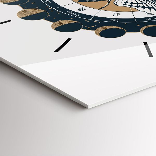 Čtvercové nástěnné hodiny Fáze měsíce a oka