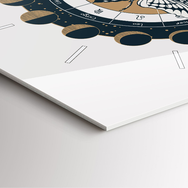 Čtvercové nástěnné hodiny Fáze měsíce a oka