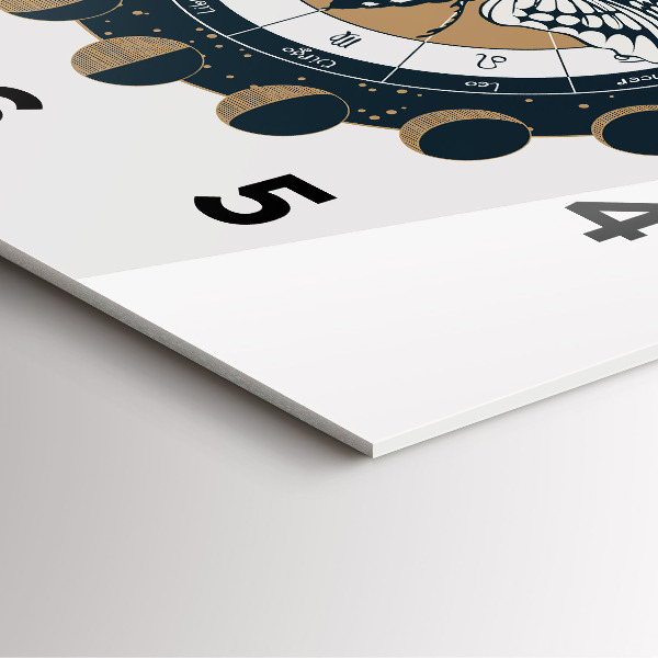 Čtvercové nástěnné hodiny Fáze měsíce a oka