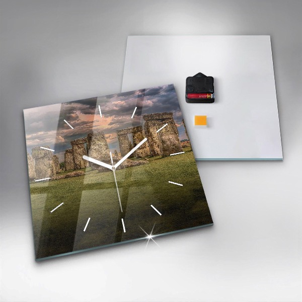 Čtvercové nástěnné hodiny Stonehenge Nimbostratus