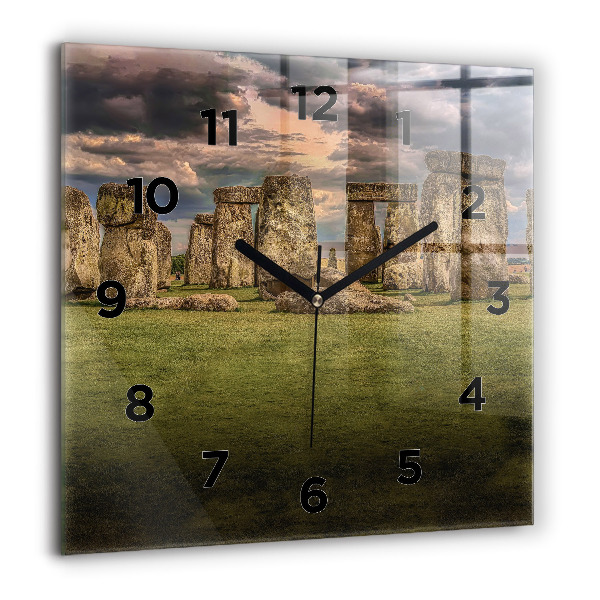 Čtvercové nástěnné hodiny Stonehenge Nimbostratus