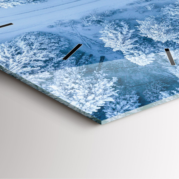 Čtvercové nástěnné hodiny Les z dronu