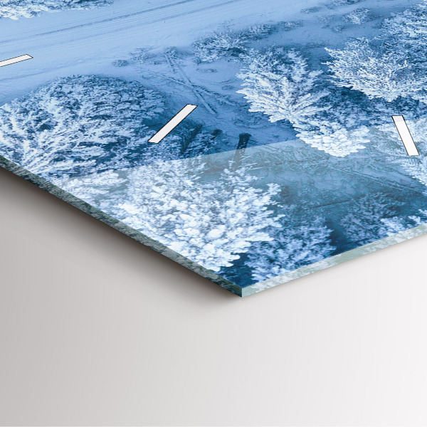 Čtvercové nástěnné hodiny Les z dronu