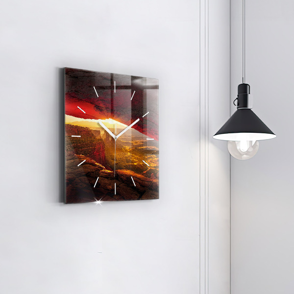 Čtvercové nástěnné hodiny Velký kaňon v Arizoně