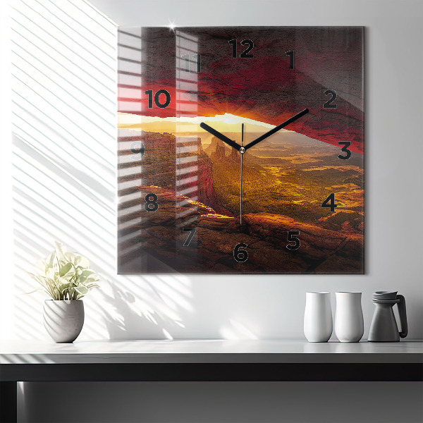 Čtvercové nástěnné hodiny Velký kaňon v Arizoně