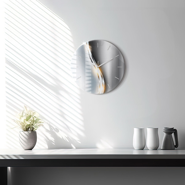 hodiny na skle Kovová abstrakce