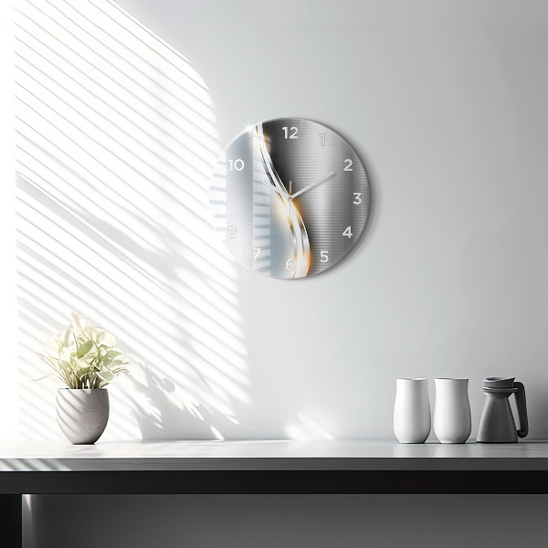 hodiny na skle Kovová abstrakce