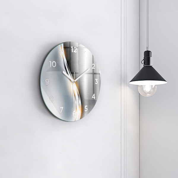 hodiny na skle Kovová abstrakce