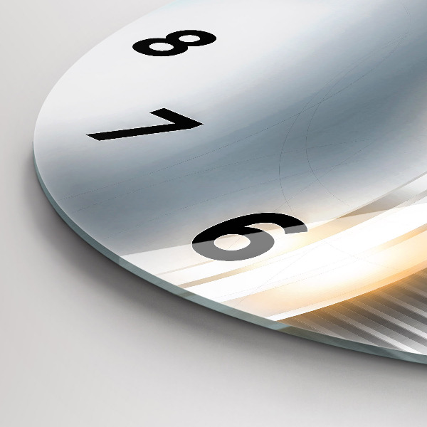 hodiny na skle Kovová abstrakce