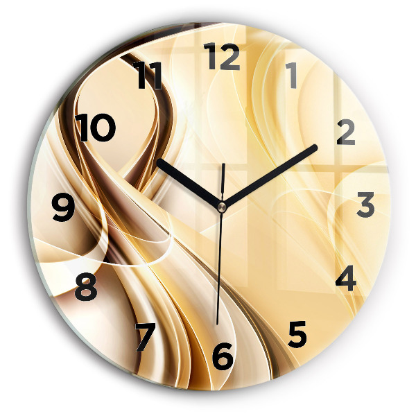 Kulaté skleněné hodiny s fotkou Abstraktní vlny