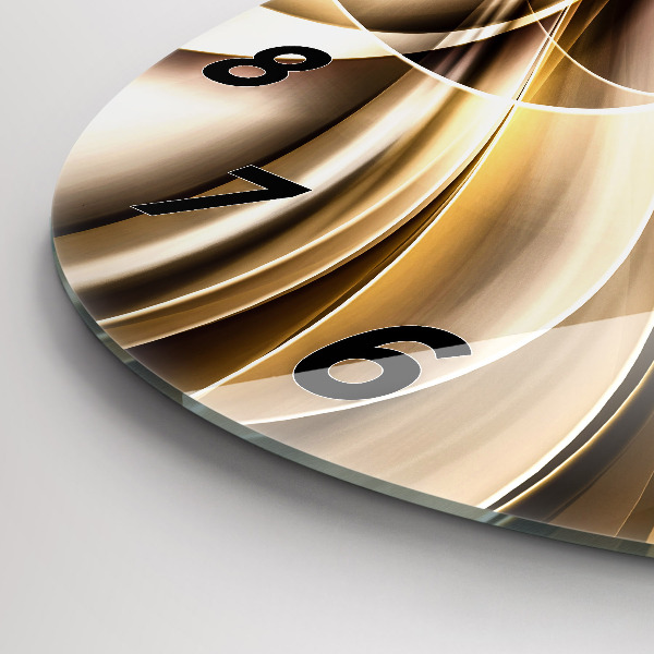 Kulaté skleněné hodiny s fotkou Abstraktní vlny