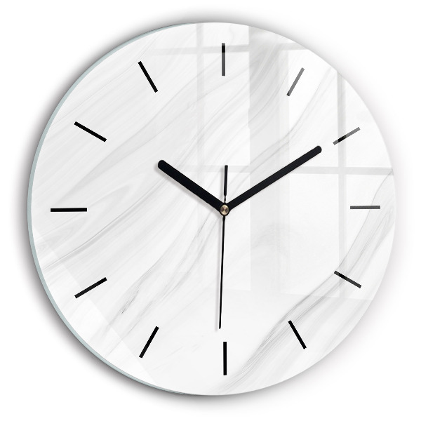 Kulaté skleněné hodiny s fotkou Dekorativní mramor