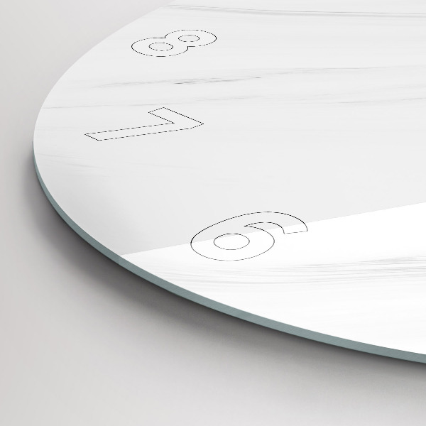 Kulaté skleněné hodiny s fotkou Dekorativní mramor