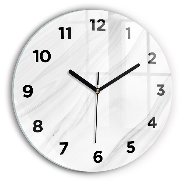 Kulaté skleněné hodiny s fotkou Dekorativní mramor