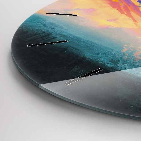 Kulaté skleněné hodiny s fotkou Abstraktní obloha