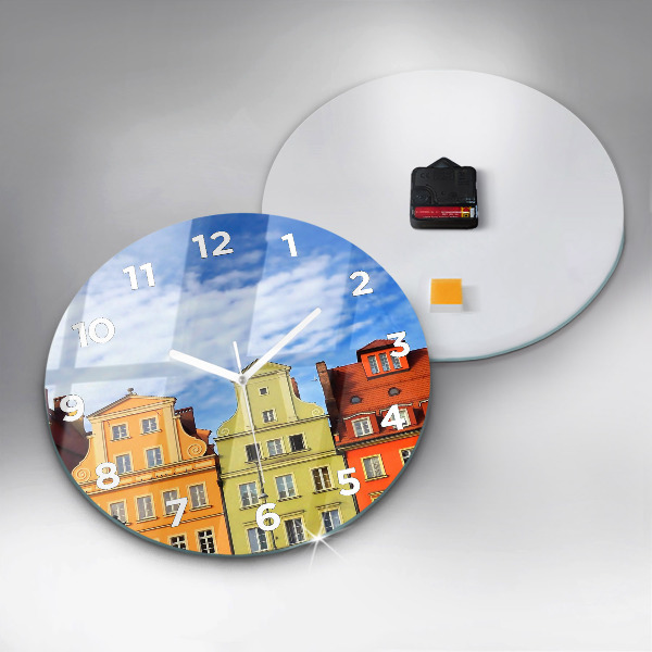 Kulaté skleněné hodiny s fotkou Vratislav - Staré město