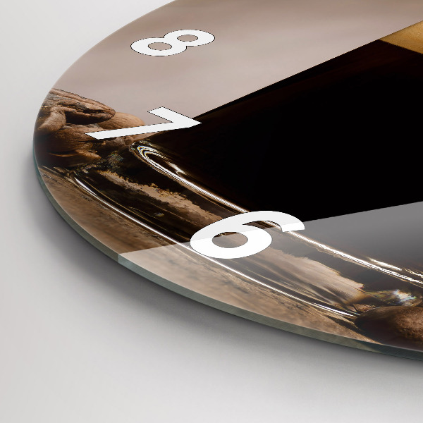 hodiny na skle Šálek kávy