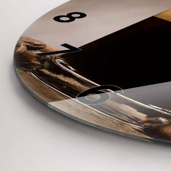 hodiny na skle Šálek kávy