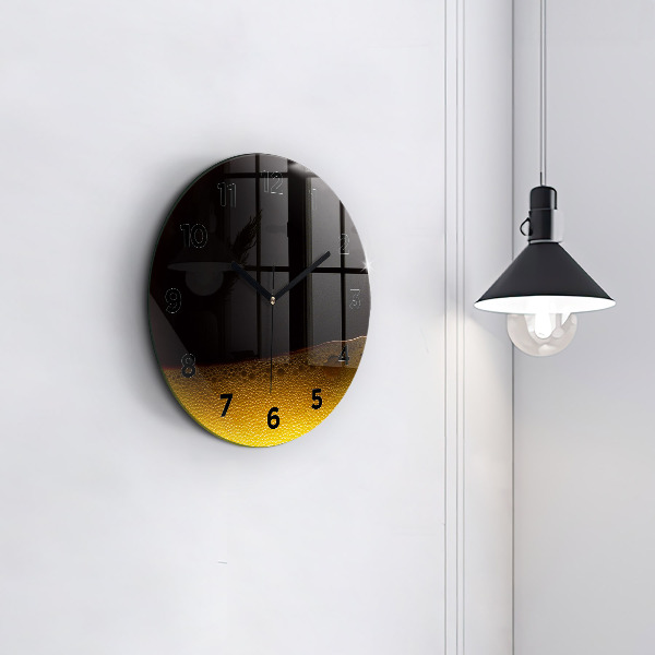 hodiny na skle Pomerančový džus