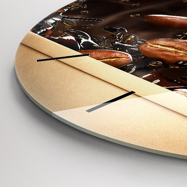 hodiny na skle Horká káva