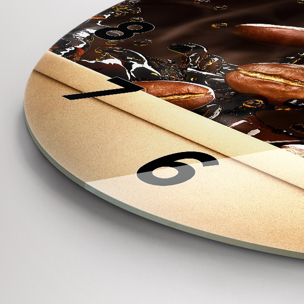 hodiny na skle Horká káva