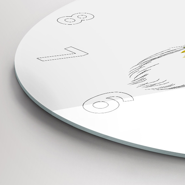 Kulaté skleněné hodiny s fotkou Barevná hlava jelena