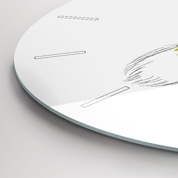 Kulaté skleněné hodiny s fotkou Barevná hlava jelena