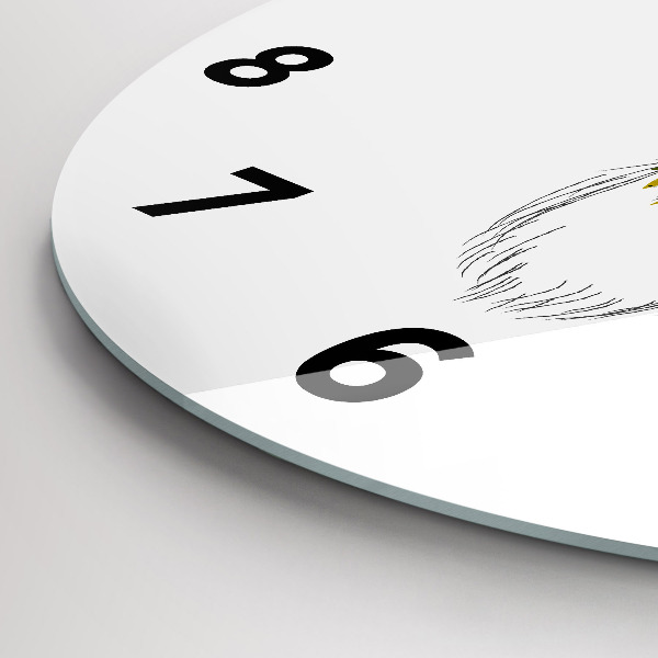 Kulaté skleněné hodiny s fotkou Barevná hlava jelena