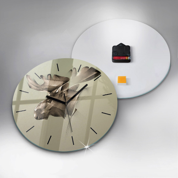 Kulaté skleněné hodiny s fotkou Grafický los