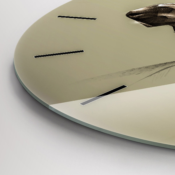 Kulaté skleněné hodiny s fotkou Grafický los