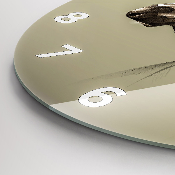 Kulaté skleněné hodiny s fotkou Grafický los