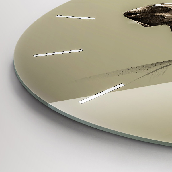 Kulaté skleněné hodiny s fotkou Grafický los