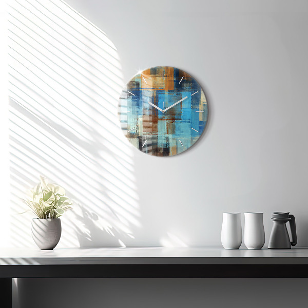 Kulaté skleněné hodiny s fotkou Barevné pozadí - abstraktní