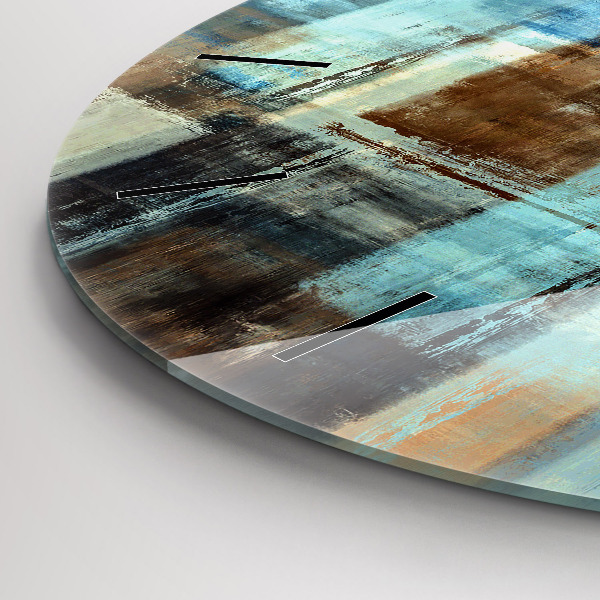 Kulaté skleněné hodiny s fotkou Barevné pozadí - abstraktní