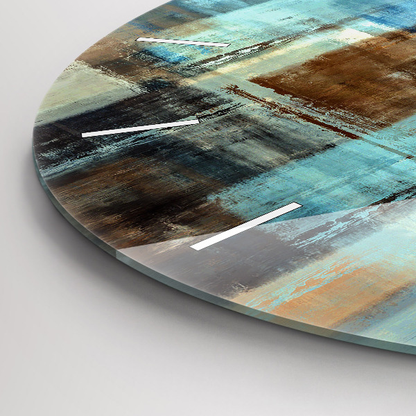 Kulaté skleněné hodiny s fotkou Barevné pozadí - abstraktní