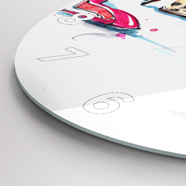 Kulaté skleněné hodiny s fotkou Prvek ženskosti