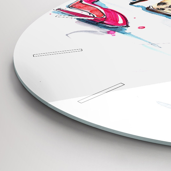 Kulaté skleněné hodiny s fotkou Prvek ženskosti