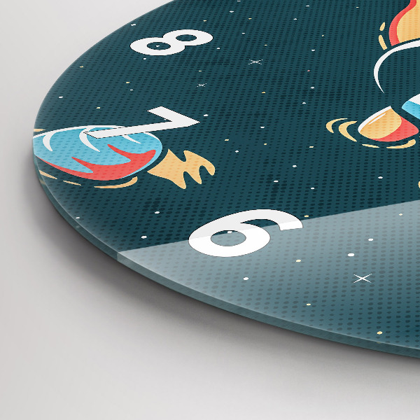 Kulaté skleněné hodiny s fotkou Dětský astronaut