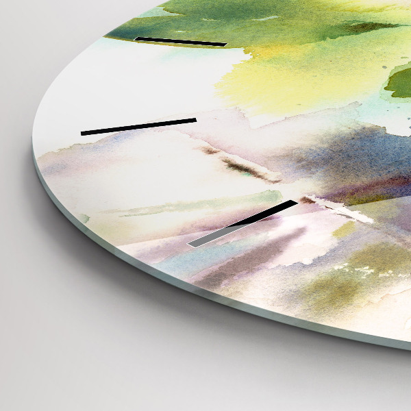 Kulaté skleněné hodiny s fotkou Vizualizace přírody