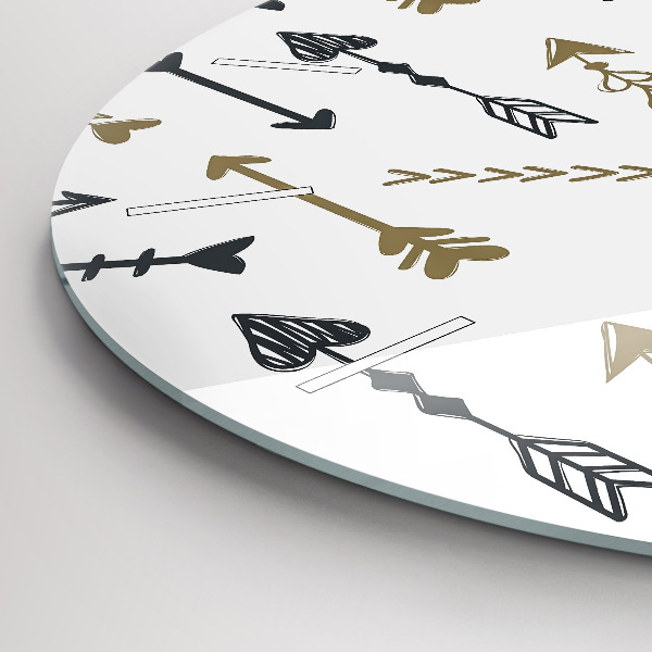 Kulaté skleněné hodiny s fotkou Geometrický hipsterský vzor