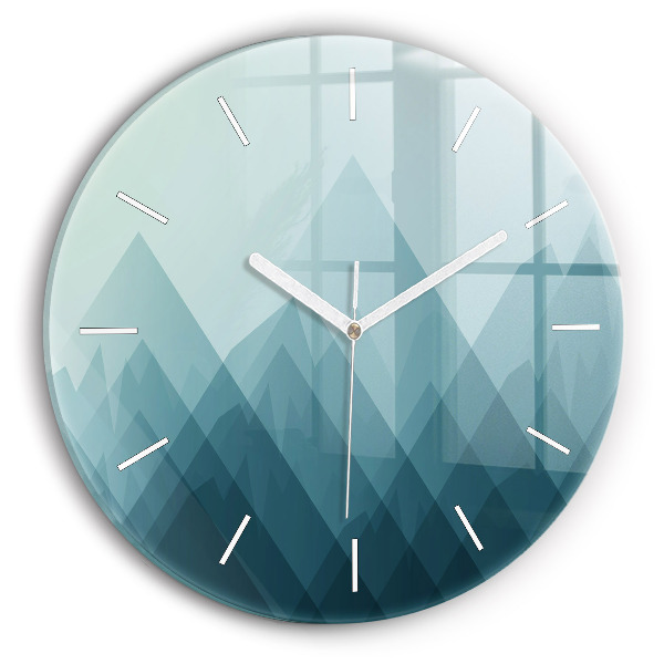 Kulaté skleněné hodiny s fotkou Geometrické figury