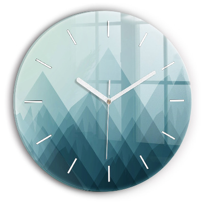 Kulaté skleněné hodiny s fotkou Geometrické figury