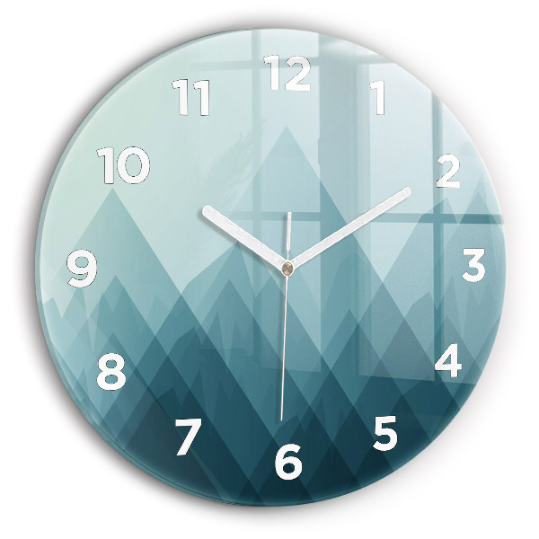 Kulaté skleněné hodiny s fotkou Geometrické figury