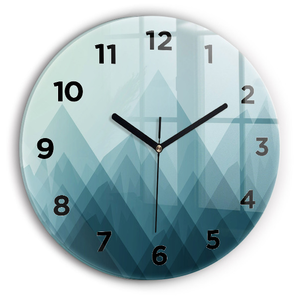 Kulaté skleněné hodiny s fotkou Geometrické figury