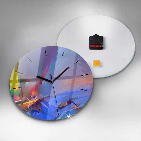 Kulaté skleněné hodiny s fotkou Mořská krajina