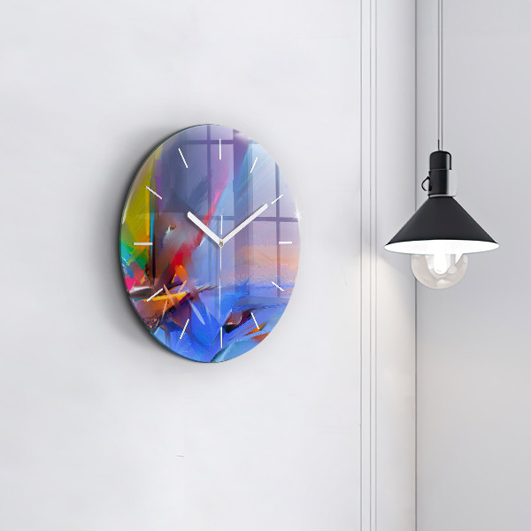 Kulaté skleněné hodiny s fotkou Mořská krajina