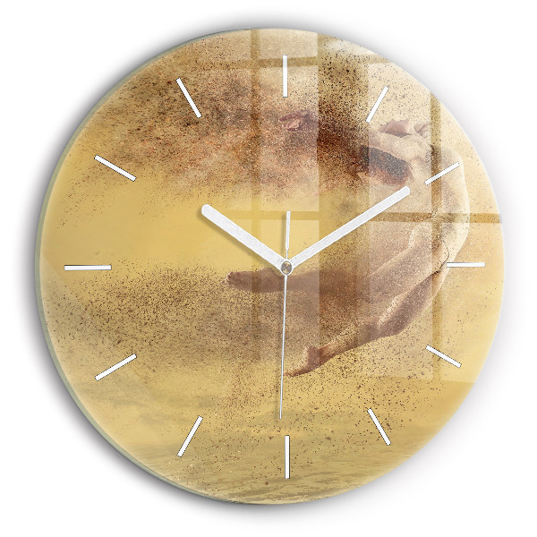 Kulaté skleněné hodiny s fotkou Žena v postavě