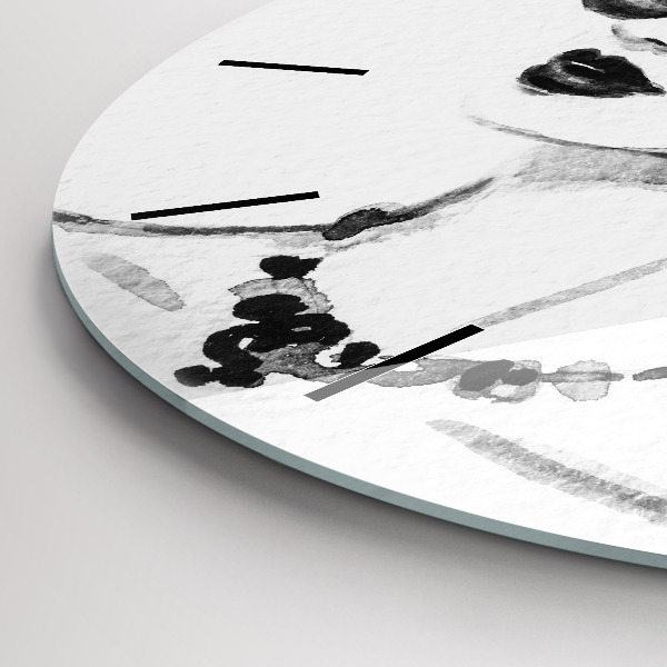 Kulaté skleněné hodiny s fotkou Módní žena