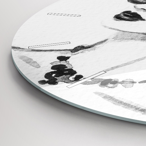 Kulaté skleněné hodiny s fotkou Módní žena