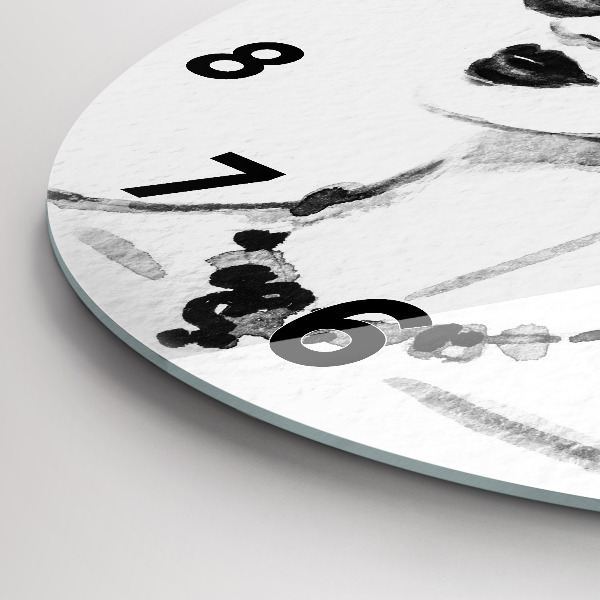 Kulaté skleněné hodiny s fotkou Módní žena